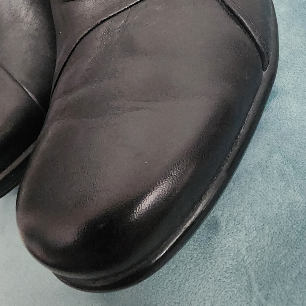 Clark's Emily Women's Black Slip On Leather Block Heel Size 9W - Picture 6 of 13